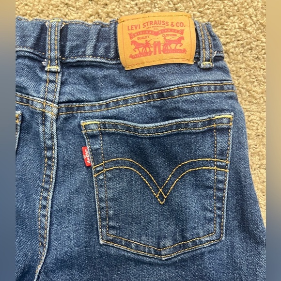 Girls Levi’s High Rise Straight Ankle Jeans, sz 10 kids Raw Hem Adjustable Waist - Picture 9 of 10